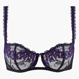 AUBADE À Fleur de Toi Half Cup Bra in Dark Orchid Purple Size 32DD Brand New NWT